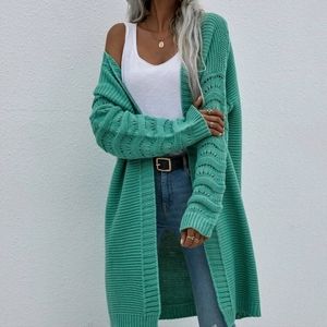 New Shein green cardigan, size L